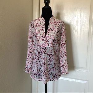 Floral V Neck Blouse